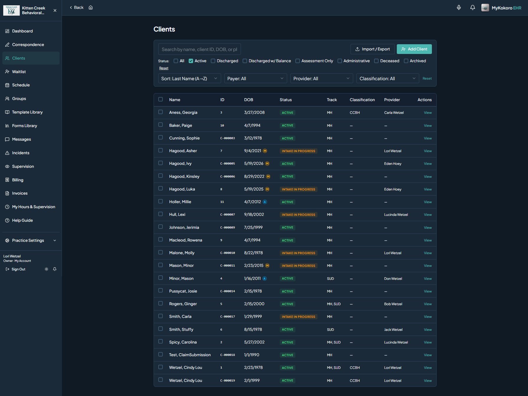 Clients List