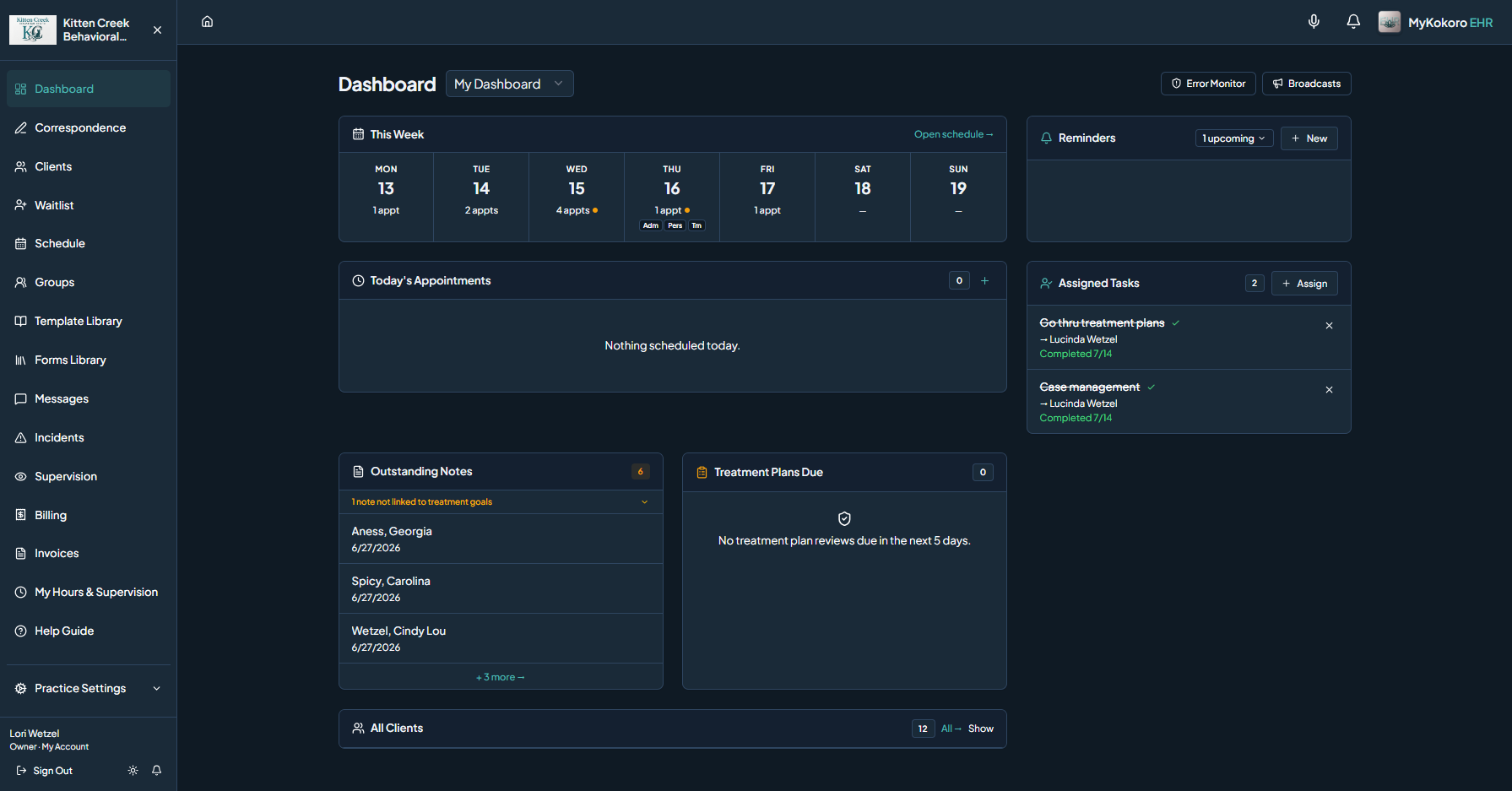 Dashboard (Dark Mode)